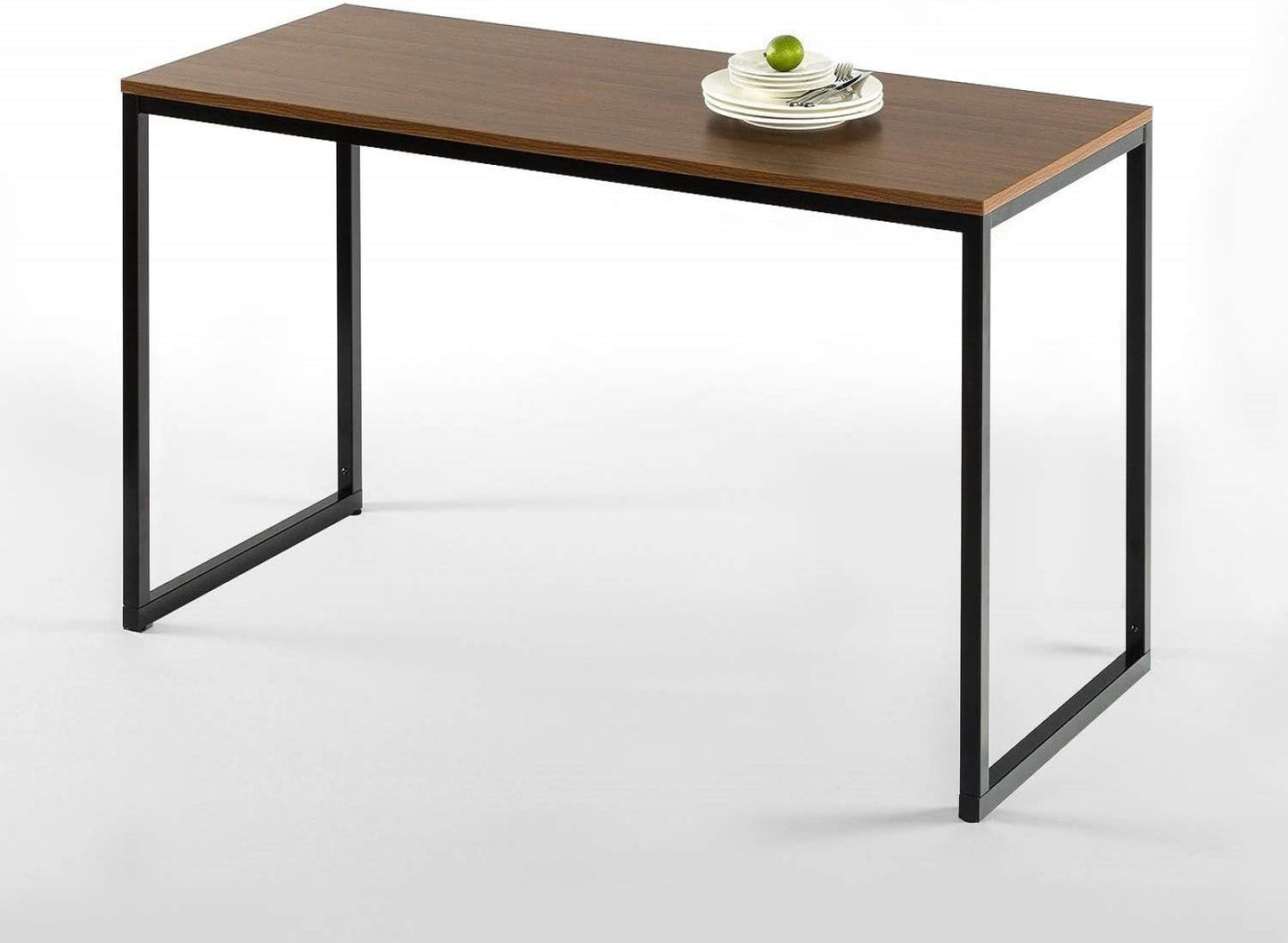 ZINUS Jennifer 55 Inch White Frame Desk, Computer Workstation, Office Desk, Dining Table, Easy Assembly, Natural