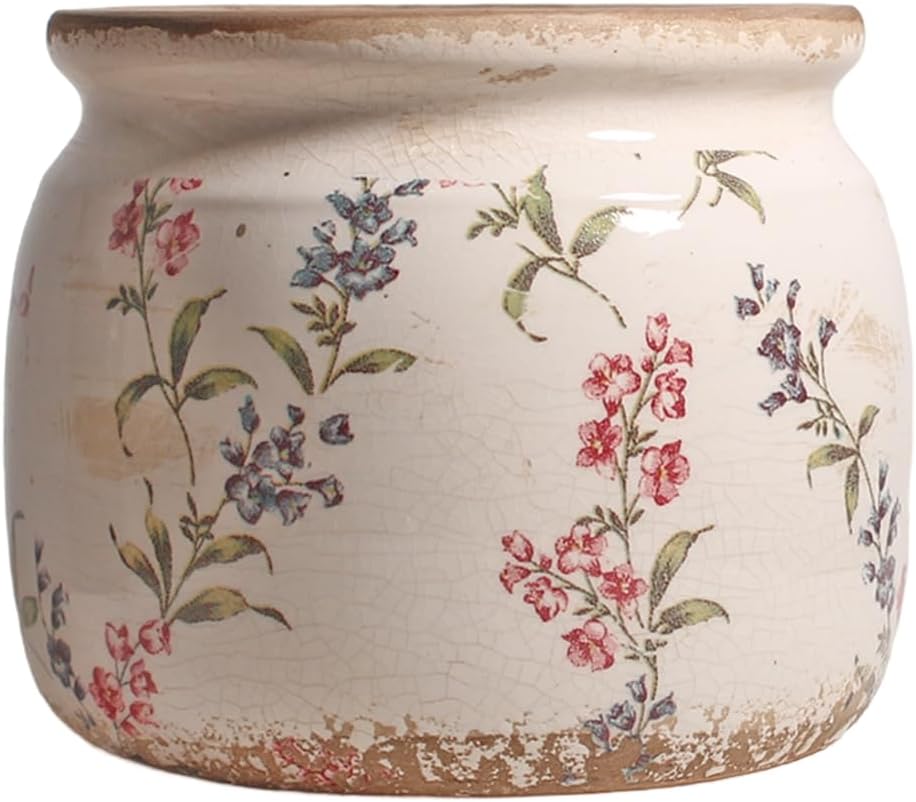 Ceramic Planters for Indoor Plants, Plant Pots with Drainage Hole, 6.29in. Flower Pots Ceramic Vase, Vintage Planters & Flower Vase, Planter Vase Plant Pots, Purple Red