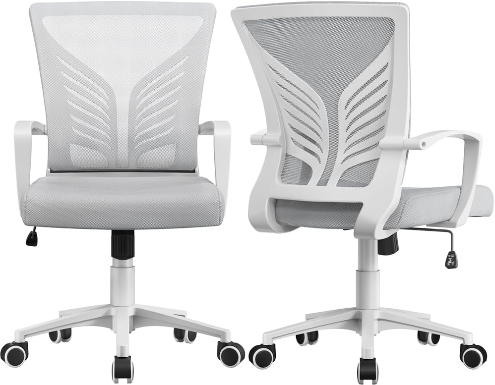 Yaheetech Mesh Office Chair Swivel Rolling.Adjustable Computer Desk Chairs ErgonomicGaming Chair for Home Office/Work/Study, Black
