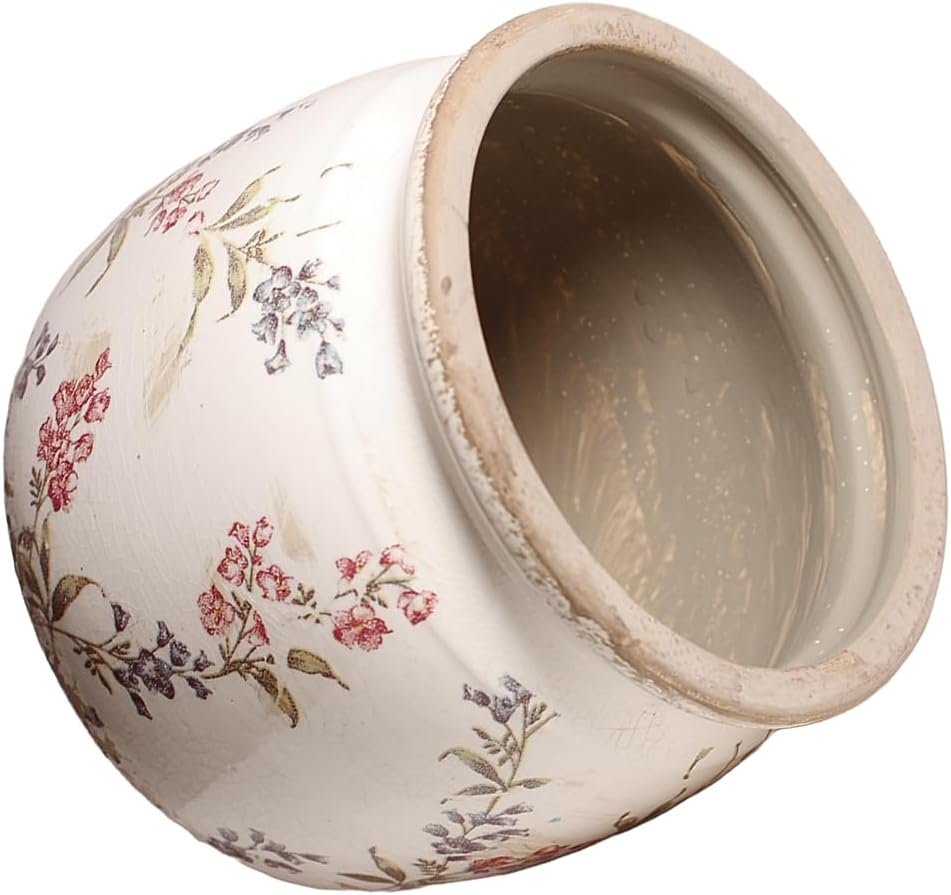 Ceramic Planters for Indoor Plants, Plant Pots with Drainage Hole, 6.29in. Flower Pots Ceramic Vase, Vintage Planters & Flower Vase, Planter Vase Plant Pots, Purple Red