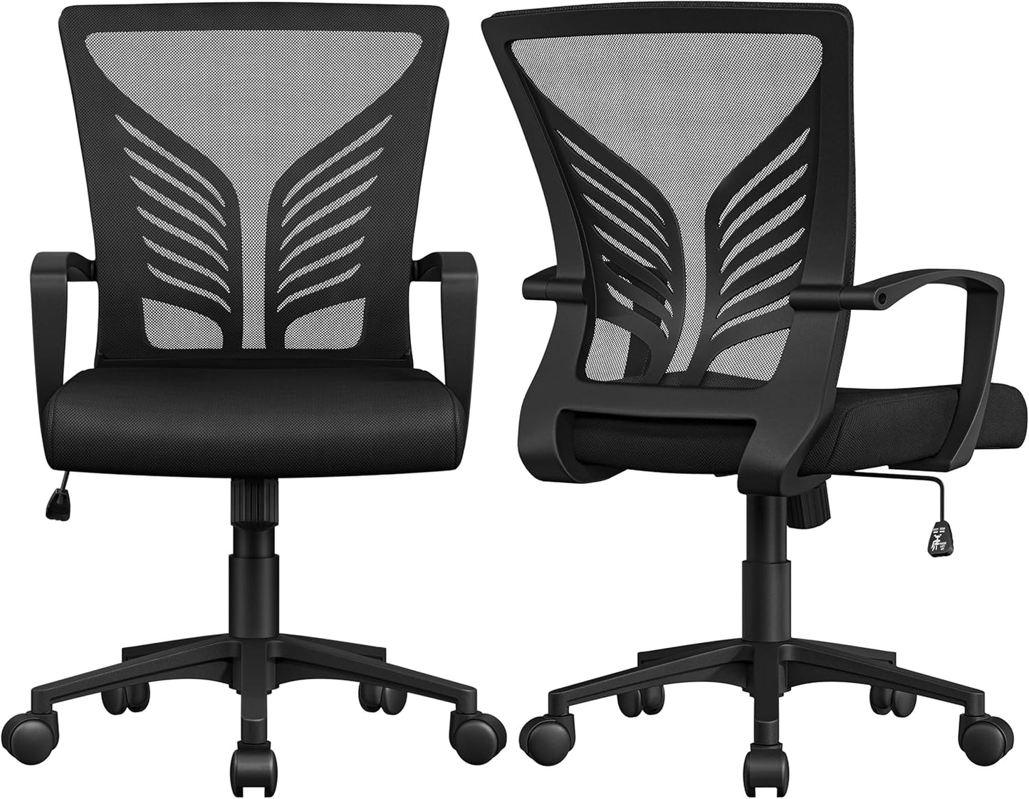 Yaheetech Mesh Office Chair Swivel Rolling.Adjustable Computer Desk Chairs ErgonomicGaming Chair for Home Office/Work/Study, Black