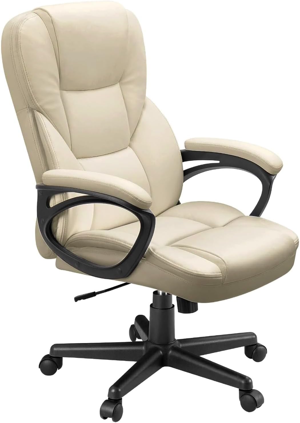 Furmax Office Executive Chair High Back Adjustable Managerial Home Desk Chair, Swivel Computer PU Leather Chair with Lumbar Support (Black)