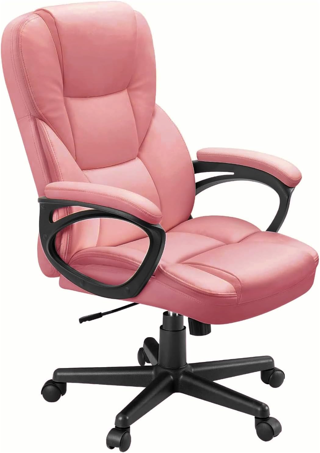 Furmax Office Executive Chair High Back Adjustable Managerial Home Desk Chair, Swivel Computer PU Leather Chair with Lumbar Support (Black)