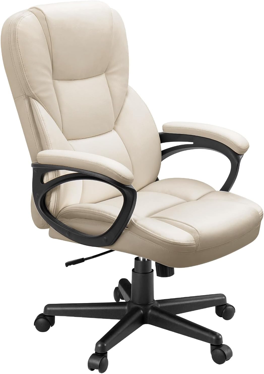 Furmax Office Executive Chair High Back Adjustable Managerial Home Desk Chair, Swivel Computer PU Leather Chair with Lumbar Support (Black)