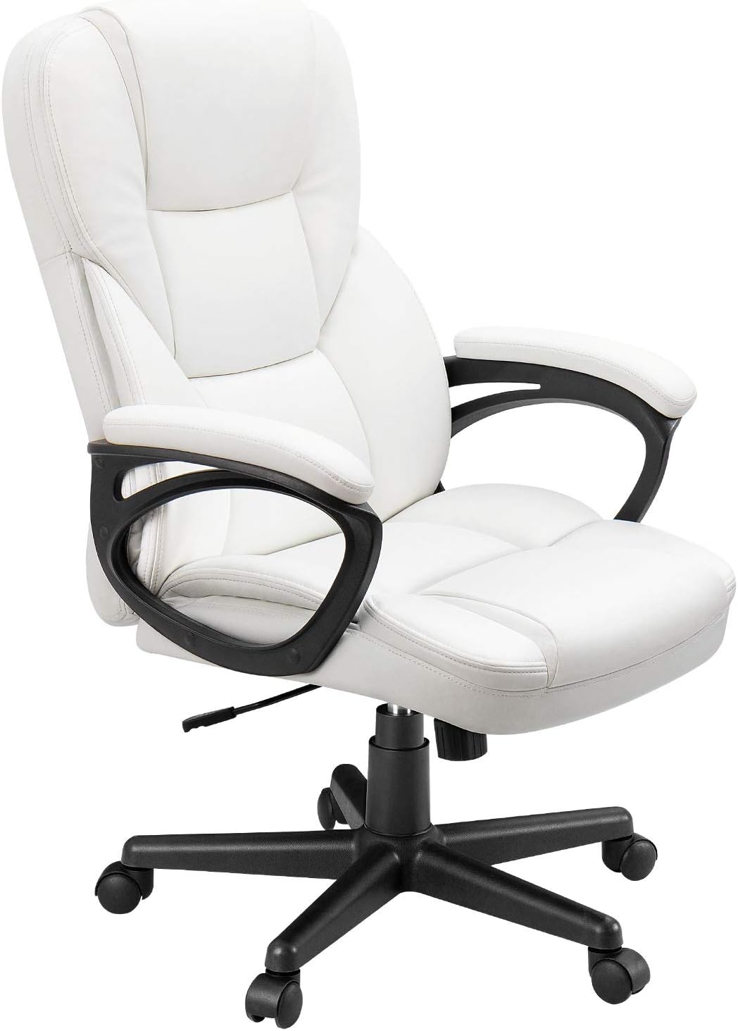 Furmax Office Executive Chair High Back Adjustable Managerial Home Desk Chair, Swivel Computer PU Leather Chair with Lumbar Support (Black)