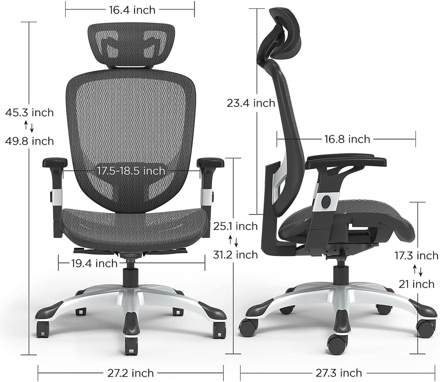 Staples Hyken Ergonomic Swivel Task Chair, Adjustable Office Chair with Breathable Mesh and Lumbar Support, Perfect for Home and Office, Black