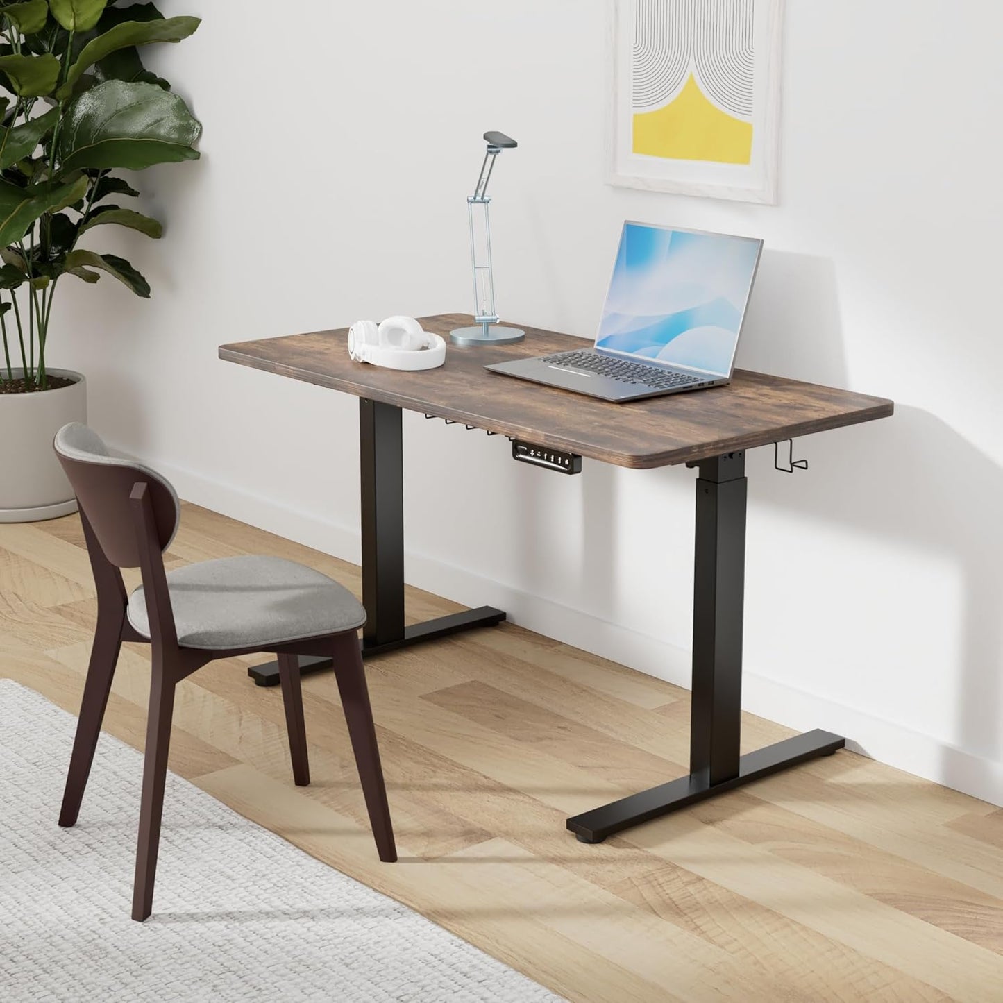 SIAGO Electric Standing Desk Adjustable - 48 x 24 Inch Sit Stand up Desk with Cable Management - 3 Memory Preset Adjustable Height Table