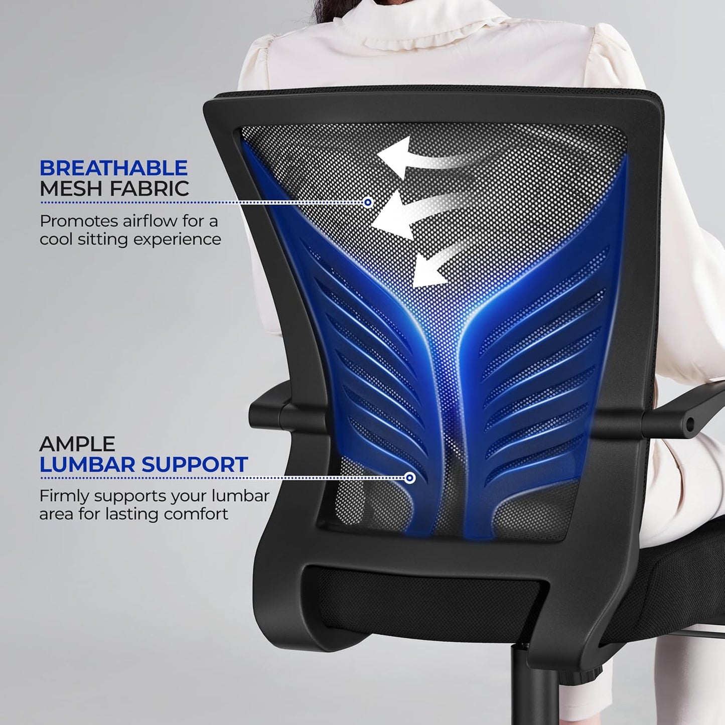 Yaheetech Mesh Office Chair Swivel Rolling.Adjustable Computer Desk Chairs ErgonomicGaming Chair for Home Office/Work/Study, Black